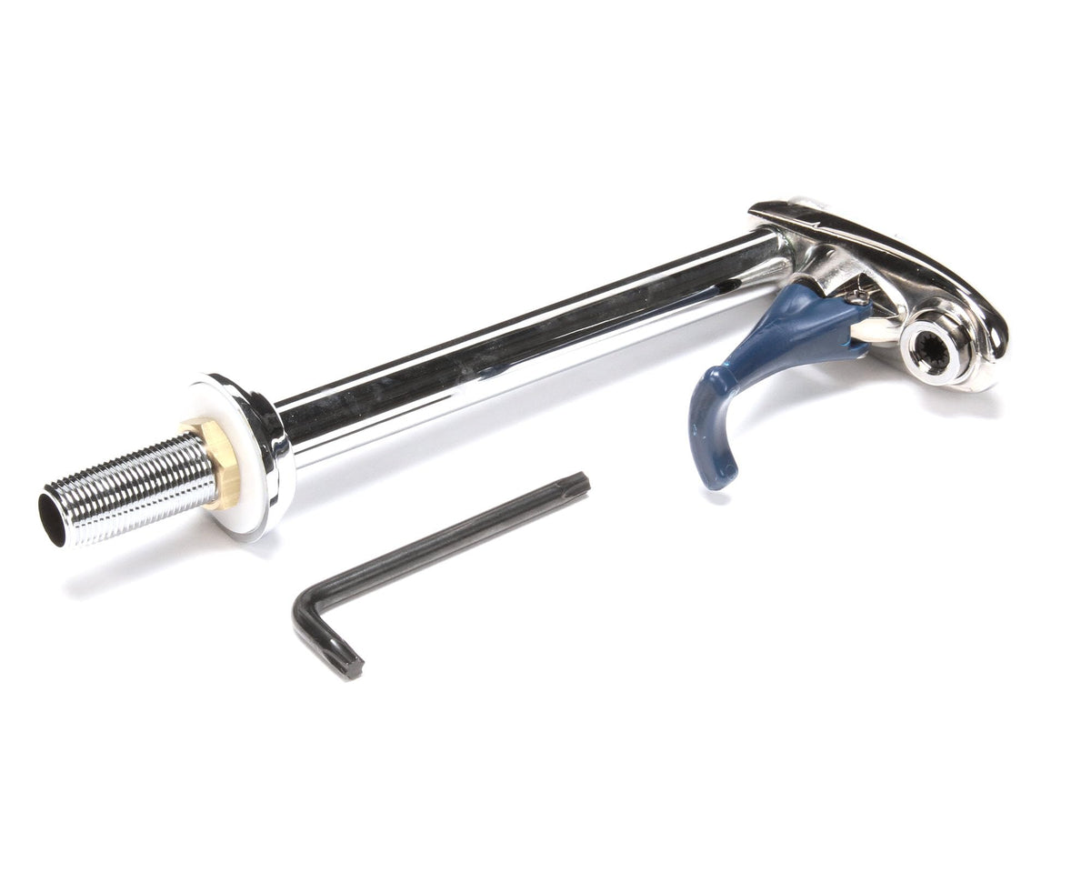 LF GLS FLTR by T&S Brass – 1/2" NPT, Polished chrome plated brass body & pedestal, chrome plated metal flange and thermoplastic arm, Silver, Model B-1210