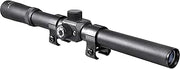 Barska 4X Rimfire Rifle Scope – 30/30 Reticle, Parallax Free at 50 Yards, Coated Optics, 1/4 MOA Windage & Elevation, Includes 3/8" Rings, Matte Black for .22 Small Bore Rifles