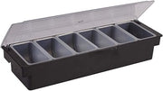 Winco 19 7/16" Black Plastic 6-Compartment Condiment Holder | Dishwasher safe, BPA-free, Six compartments, Removable poly inserts, Great for Organization, Storage and Service Counters
