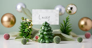 QIAOIDEA Mini Tree Card Holders, Resin Set of 12, Green