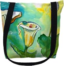 Betsydrake TY123G 18 x 18 in. Jack-in-The-Pulpit Tote Bag - Large Black