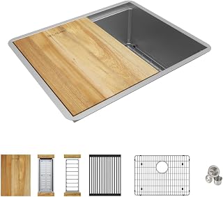 Elkay Crosstown 18 Gauge Workstation Stainless Steel 22-1/2" x 18-1/2" x 8-3/4" Single Bowl Undermount Sink Kit