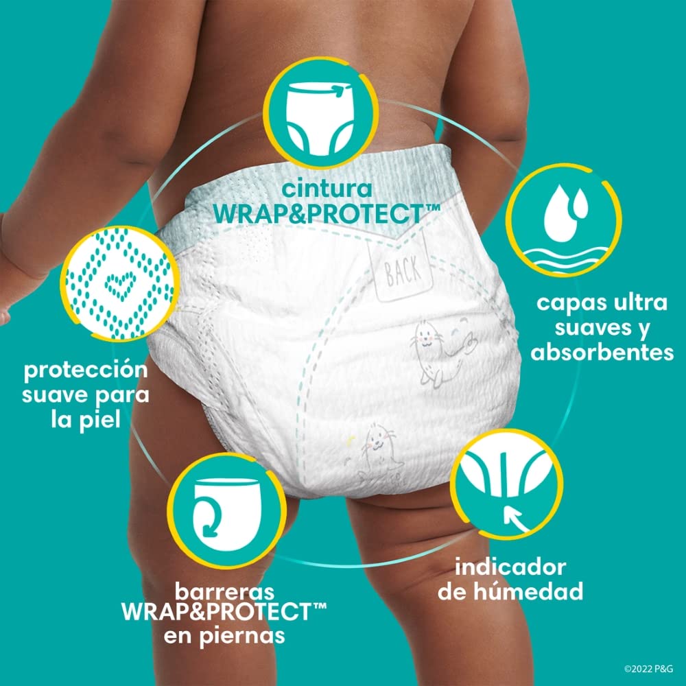 Swaddlers Newborn Diapers Size 1 140 Count by Pampers – Size 1, Paraben Free, Latex Free, Chlorine Free, White, Model PAMP SWAD S1 GIANT 1/140