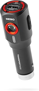 NEBO TRANSPORT 400 2-In-1 Car Charger & Flashlight | 400 Lumens, 6 Light Modes, Compact LED Light, Magnetic Pocket Clip, Waterproof, Emergency Glass Breaker, 12V DC or USB-C Rechargeable