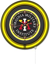Holland Bar Stool Clk15BKVAMilI NCAA 15 in. Dia. Virginia Military Institute Double Neon Wall Clock Black