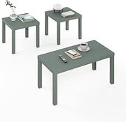 Furinno Classic Set of 3 Living Room Table, Printer Stand, Sage Green