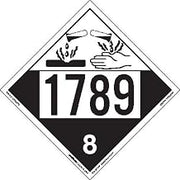 Labelmaster ZEZ41789 UN 1789 Corrosive Hazmat Placard, E-Z Removable Vinyl (Pack of 25)