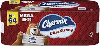 Ultra Strong Toilet Paper 16 Mega Rolls by Charmin – 16 Count (Pack of 1), Paper, White, Pack of 16, Model 030772041673