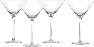 Fortessa Gala Glass, 8 Ounce Martini (Set of 4), Clear