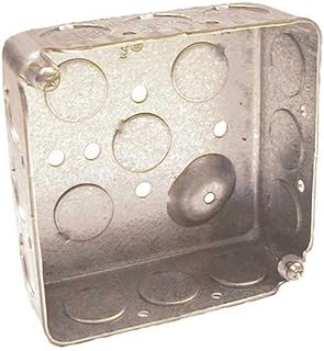 Hubbell WIRING190 662098 Square Box, 4" with Twelve 1/2" Knockouts and 1-1/2" Deep