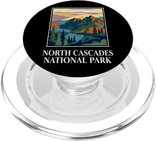 North Cascades National Park Mountain Vintage Travel Art PopSockets PopGrip for MagSafe
