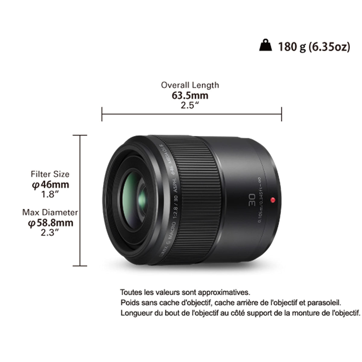 LUMIX 30 mm Macro Camera Lens - Black by Panasonic – Black, Model H-HS030E