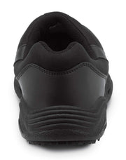 Womens Black Charlotte MaxTrax Soft Toe SRO Slip-On Athletic 7.0 M by SR Max – 7, Leather, Black, Model SRM140