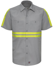 Red Kap Medium / Grey With Yellow/Green Visibility Trim / Standard Tops