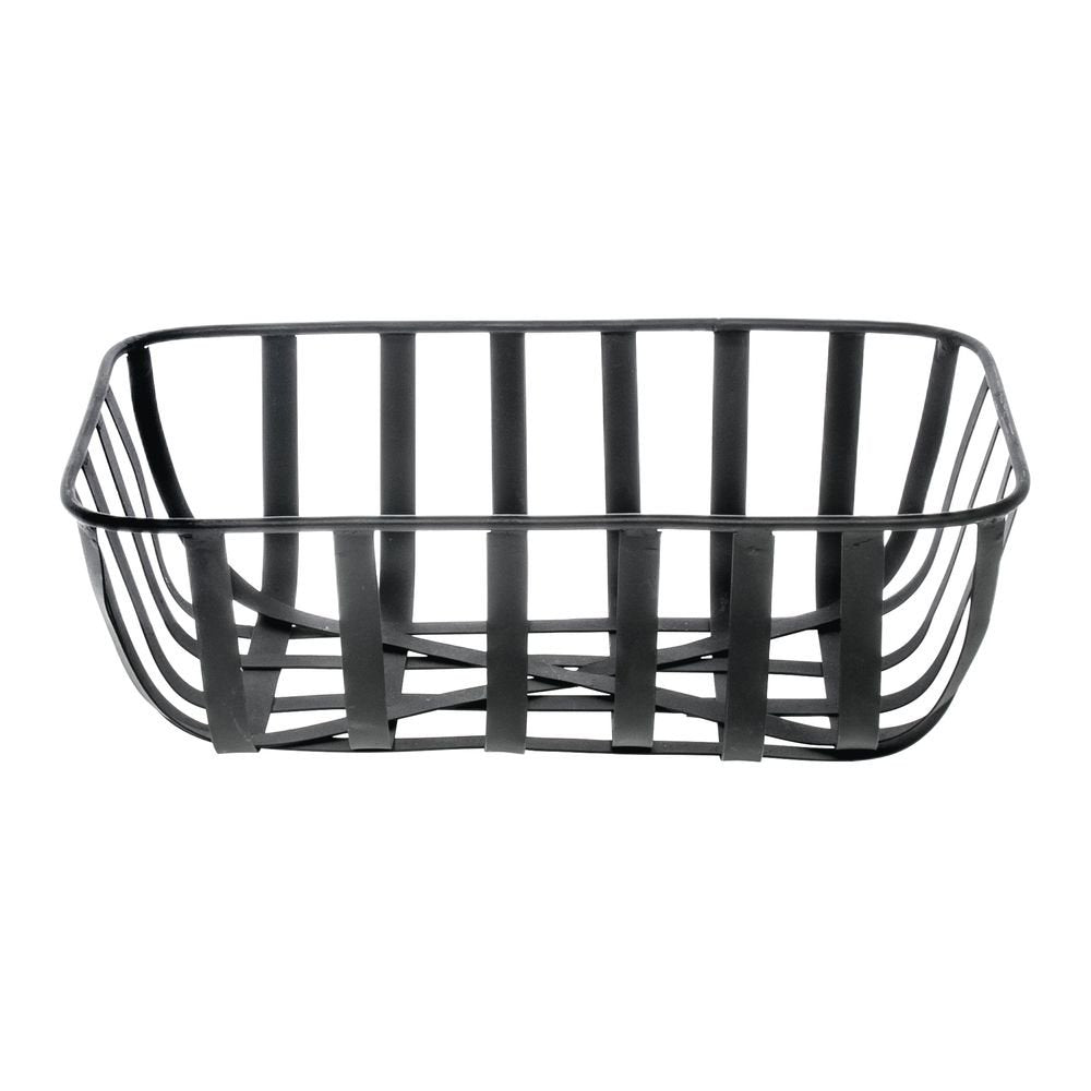 Black Metal Tobacco Basket - 11 7/8"L x 8"W x 3 3/4"H by HUBERT – Metal, Black, Model 40217