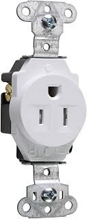 Legrand-Pass & Seymour TR5251WCC8 Receptacle Single Tamper Resistant 15-Amp/125-volt Easy Install, White