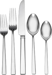 Reed & Barton Cole 65Pc Flatware Set, 65 Piece, Silver | silver, dishwasher safe | includes serving spoons and utensil set | heavy duty, cutlery set for kitchen and dining