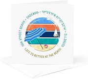 3dRose American beaches - Oak Street Beach, Chicago, Illinois travel gift 1 Greeting Card with envelope