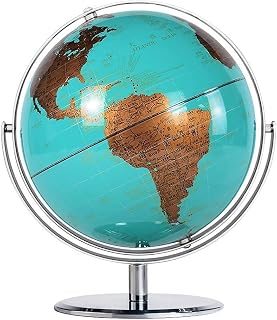 Globe, 10 Inch Diameter 720° Rotating Earth Geo Globe Vintage Antique Table Top Clear Text Marking