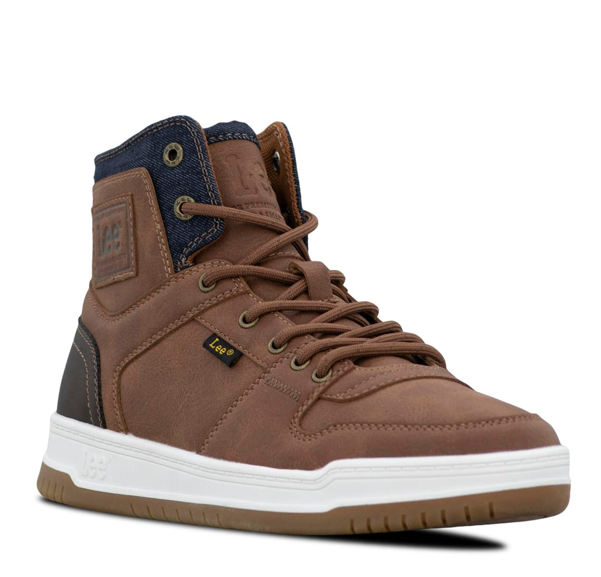 Kid's Daybreaker High-Top Retro Sneaker by Lee – British Tan/Chocolate, Model GP00057-2516