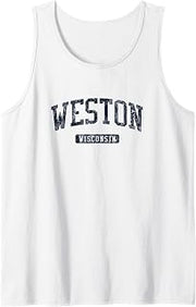 Weston WI JN3 Vintage Athletic Blue Design Tank Top