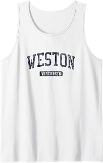 Weston WI JN3 Vintage Athletic Blue Design Tank Top
