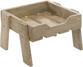 HUBERT Display Stand for Beverages Mango Wood - 10 1/2" L x 9 1/2" W x 6 1/2" H