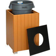 Square Recycled Plastic Receptacle W/Liner by Global Industrial – 32.0 gallons, Recycled Plastic, Cedar, Model 641322CD