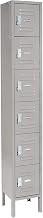 Six Tier Locker, 12x12,x12, 6 Door, Ready To Assemble, Gray
