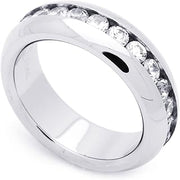 7MM Stainless Steel Channel Set CZ Wedding Ring Eternity Band (Size 7 to 14.5)