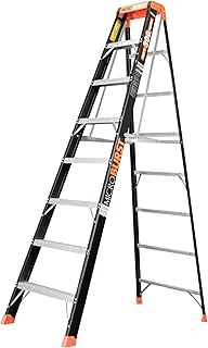 Little Giant 15710-001 Microburst Fold-Flat 300-Pound Duty Rating Fiberglass Stepladder, 8-Foot