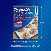 Kitchens Pre-Cut Parchment Paper Cookie Baking Sheets by Reynolds – 22 Count (Pack of 1), Wax, White, Model 10010900713358