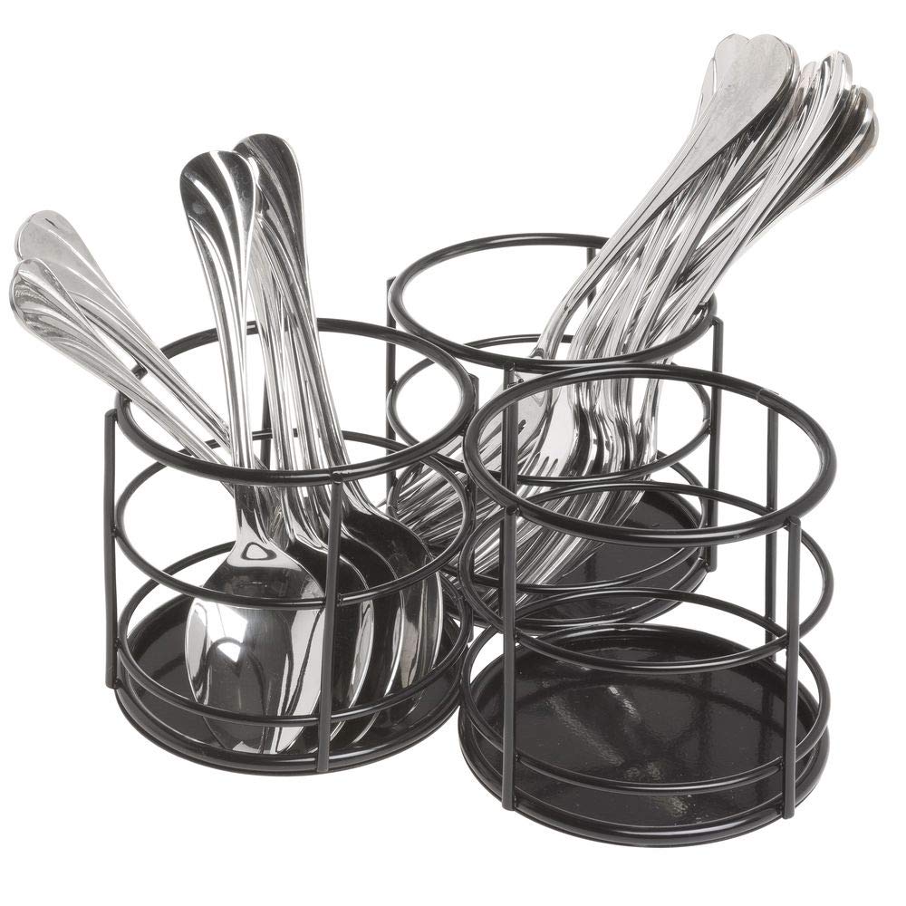 Flatware Caddy with 3 Compartments - Black by HUBERT – Carbon Steel, Black, Model 83600