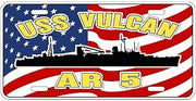 USS VULCAN AR 5 Aluminum U S Flag Plate 6"x12" LP002