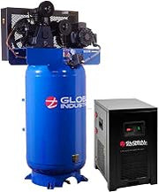 Global Industrial Two Stage Piston Air Compressor w/Dryer, 5 HP, 80 Gal., 1 Phase, 230V