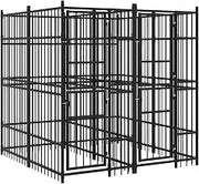 vidaXL Outdoor Dog Kennel Steel 39.7 ft²