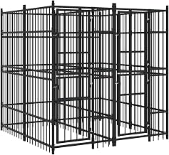 vidaXL Outdoor Dog Kennel Steel 39.7 ft²
