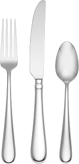 Lenox Studio 1414 24-Piece 18/10 Silverware Set for 8, Flatware | mirror finish, dishwasher safe | includes knives, forks, and spoons | heavy duty, cutlery set for kitchen and dining