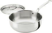 Hestan ProBond Luxe 3.5-Quart Essential Pan with Lid, Professional Clad Stainless Steel, ProCore Tri-Ply Clad Construction, Polished Exterior, Induction & Oven Safe