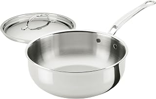Hestan ProBond Luxe 3.5-Quart Essential Pan with Lid, Professional Clad Stainless Steel, ProCore Tri-Ply Clad Construction, Polished Exterior, Induction & Oven Safe