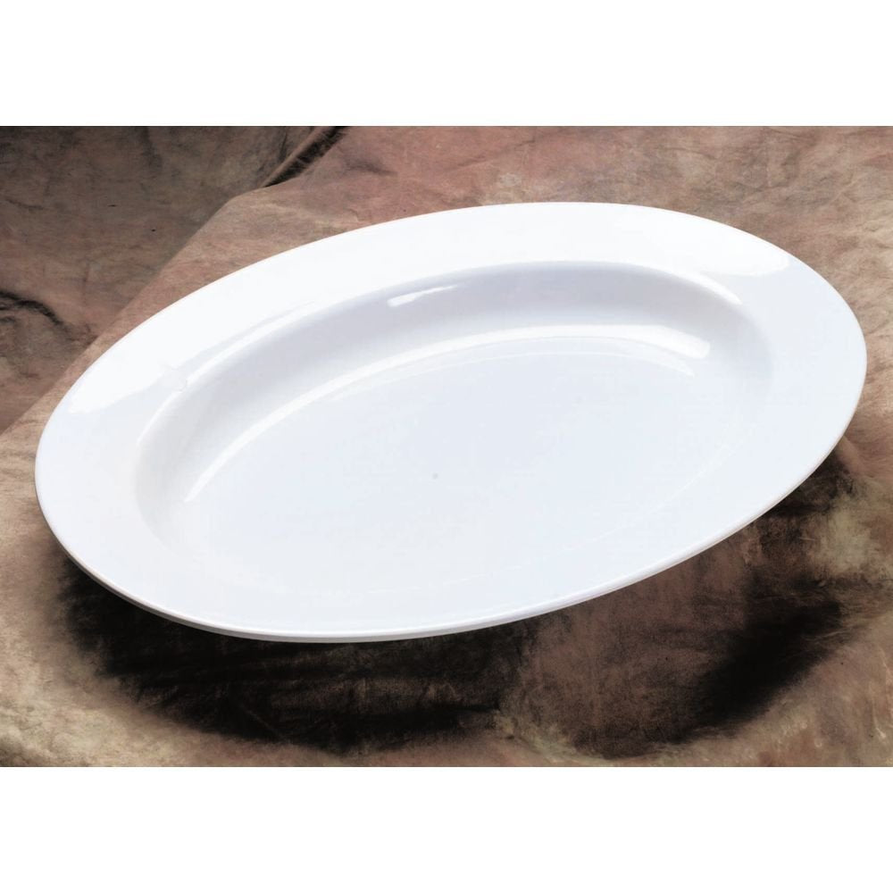 G.E.T. White 17" x 12" Oval Platter by Milano – Large, Melamine, White, Model ML-14-W