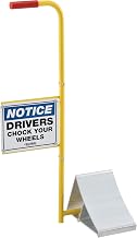 Global Industrial Aluminum Wheel Chock with Safety Sign & Handle,