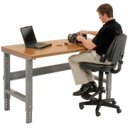 Adjustable Height Workbench C-Channel Leg by Global Industrial – 36"L x 72"W x 3"H, Steel, Gray, Model 183986