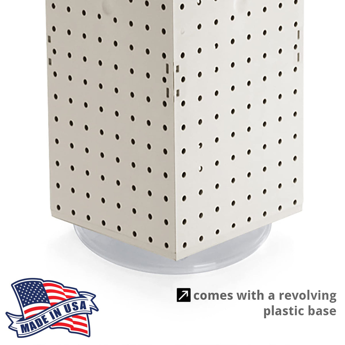 Azar Displays Pegboard + Hooks / White / 8 inches (W) x 8 inches (D) x 20 inches (H) Display Racks