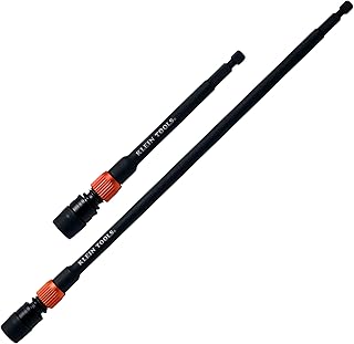 KLEIN TOOLS 80208 6 and 12-Inch Dual-Lock Extension Set, 1/4-Inch Hex Shank Impact Bit Holder, Quick-Release Locking Mechanism with Secondary Twist Lock, Compatible with Impact Drivers and Drills