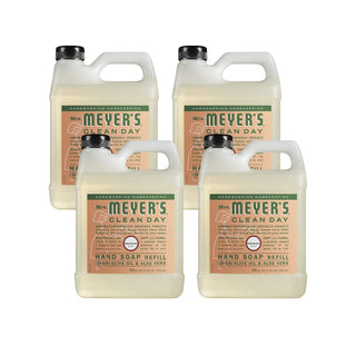 ´s Clean Day Hand Soap Refill by Mrs. MEYER'S – 33 Fl Oz (Pack of 4), Plastic, White, Pack of 4, Model 808124131637