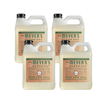 ´s Clean Day Hand Soap Refill by Mrs. MEYER'S – 33 Fl Oz (Pack of 4), Plastic, White, Pack of 4, Model 808124131637