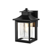 Judson One Light Outdoor Wall Sconce Black by Lighting Design – Aluminum, Black, Model OD348W12BK