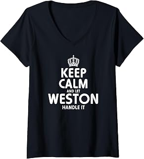 Women's Keep Calm Weston Handle It - V-Neck T-Shirt