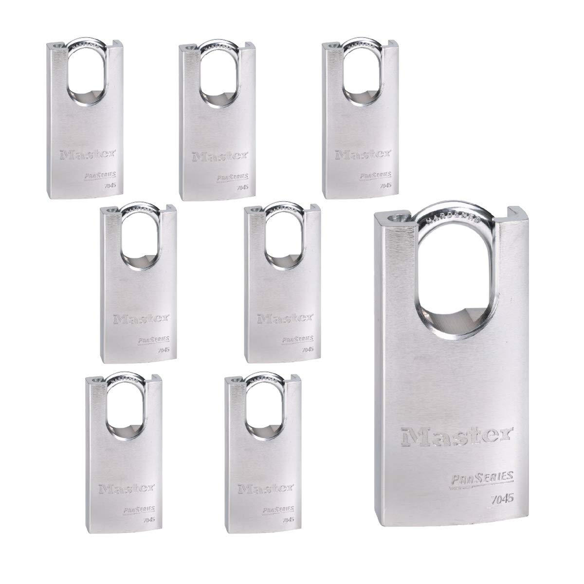 Master Lock 8 Pack / Chrome / Modern Keyed Padlocks